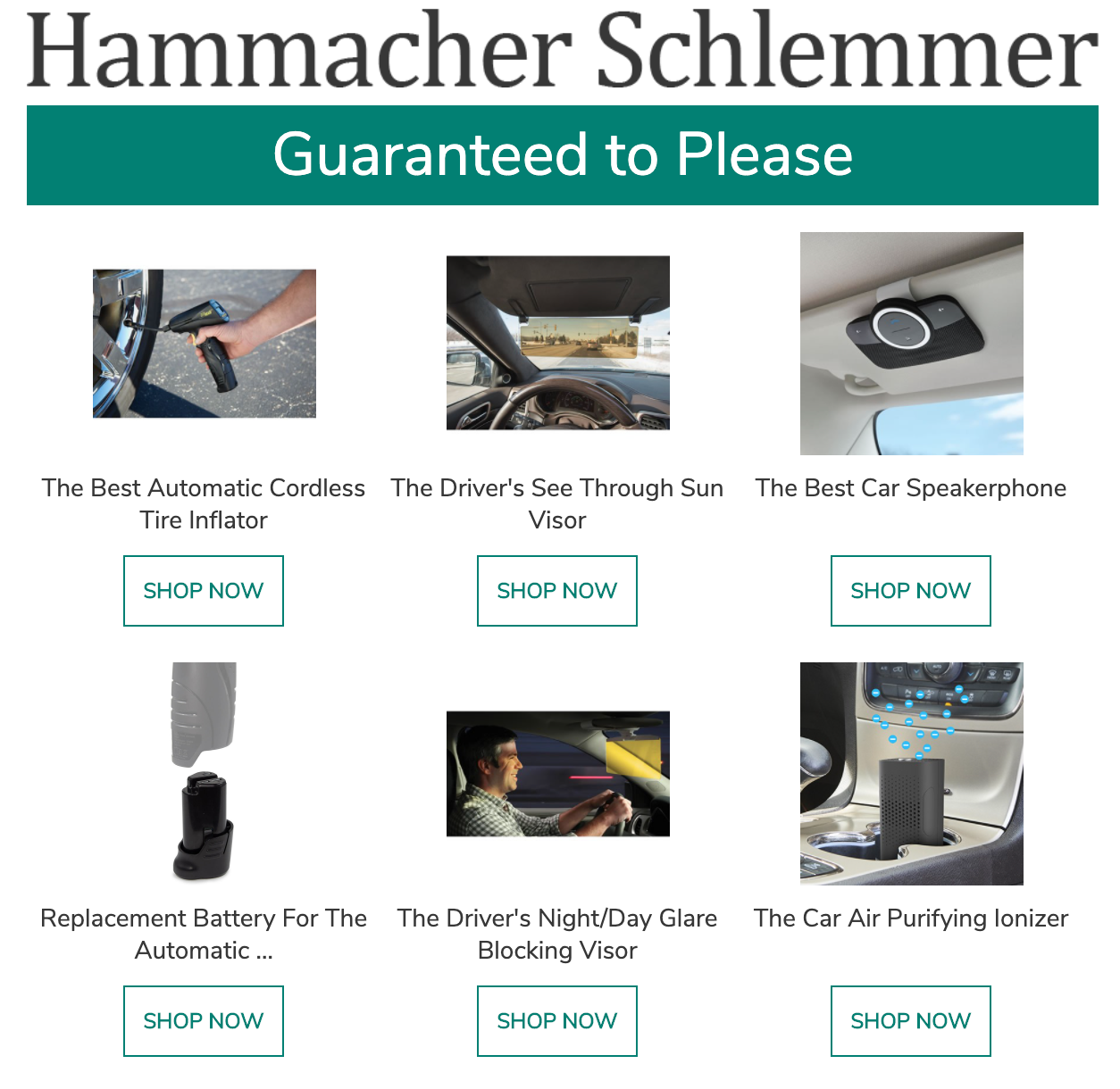 Hammacher Schlemmer personalized product recommendations for car accessories