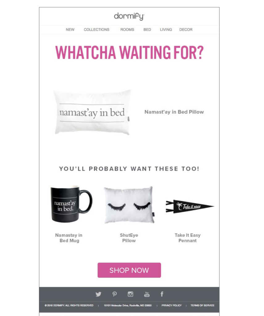 dormify-product-abandonment-email